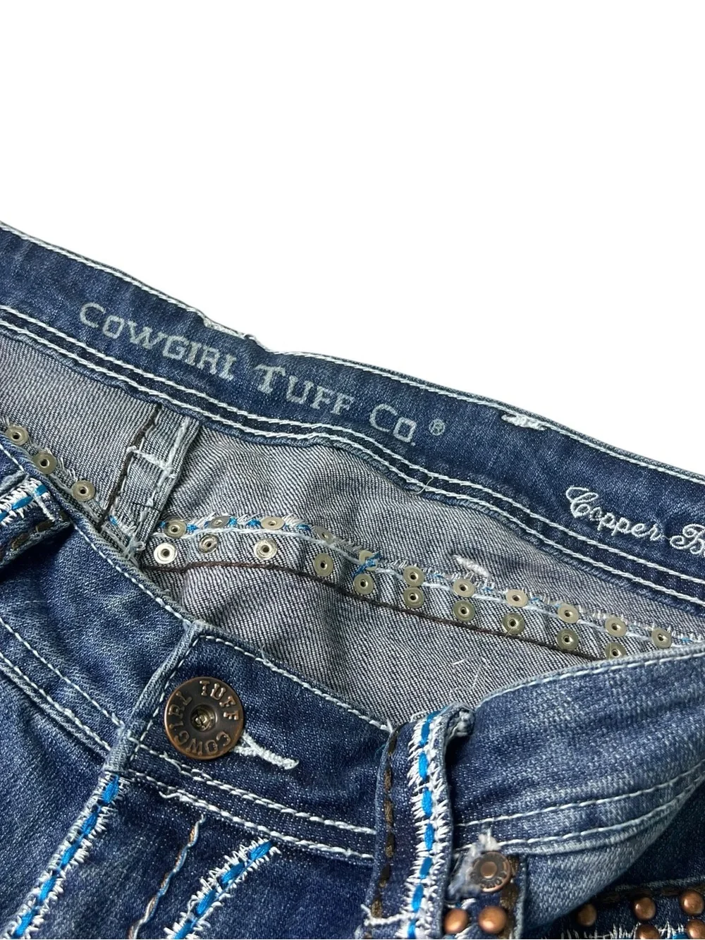 Cowgirl Tuff 30x35 Women's Dark Blue Bootcut Western Jeans - Picture 11 of 15